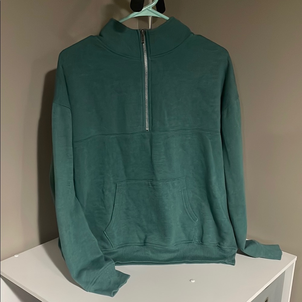 Men's Teal Half-Zip Sweater